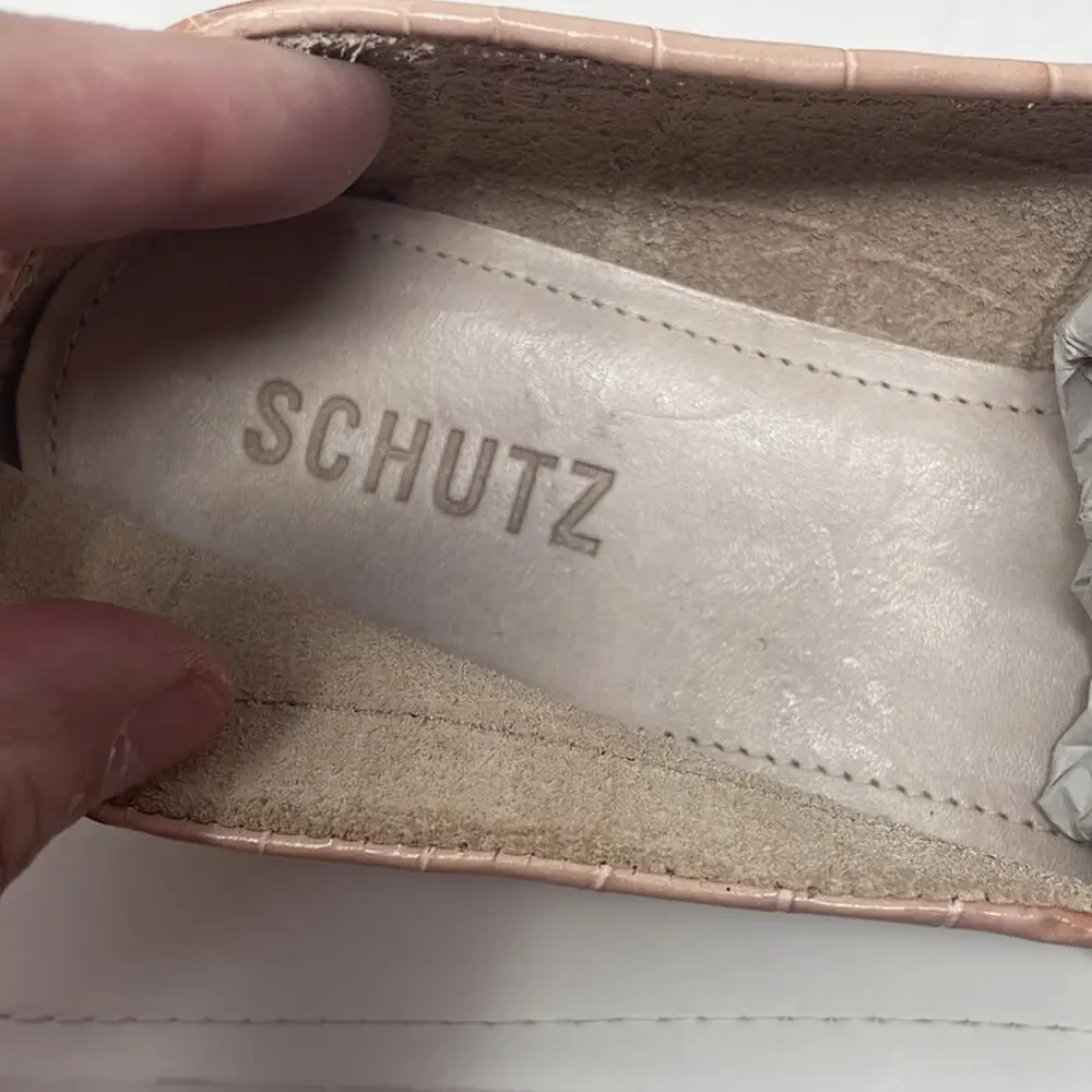 New!!! Schutz Patty crocodile embossed leather espadrilles woman’s size 6B